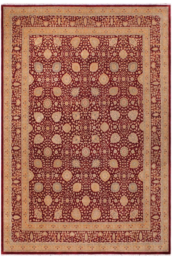handmade Traditional Design Red Mustard Hand Knotted RECTANGLE 100% WOOL area rug 9'X12'