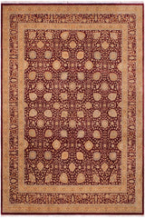 handmade Traditional Design Drk. Red Gold Hand Knotted RECTANGLE 100% WOOL area rug 9x12