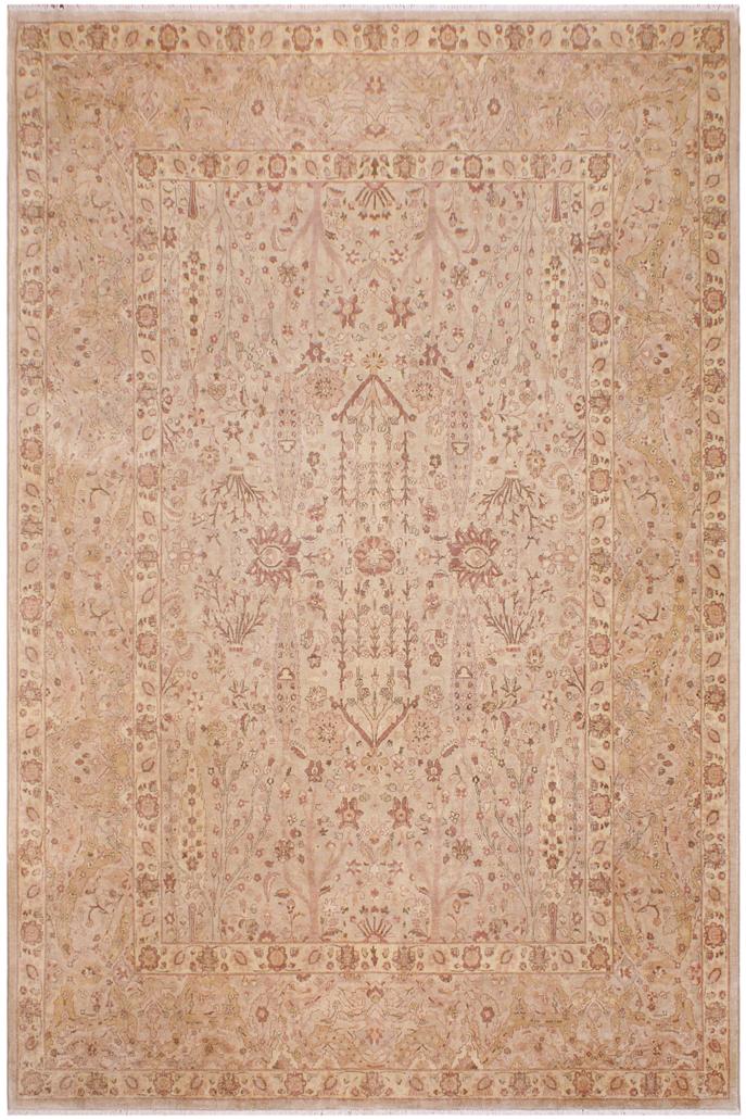 handmade Traditional Sarook Lt. Tan Lt. Tan Hand Knotted RECTANGLE 100% WOOL area rug 9'X12'