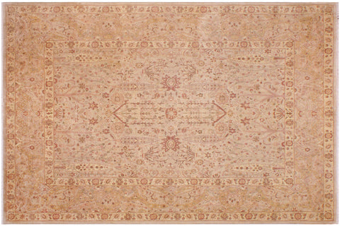 handmade Traditional Sarook Lt. Tan Lt. Tan Hand Knotted RECTANGLE 100% WOOL area rug 9' x 12'