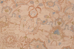 handmade Traditional Lahore Tan Rose Hand Knotted RECTANGLE 100% WOOL area rug 9'X12'