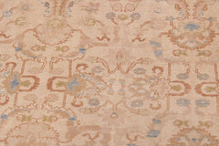 handmade Traditional Lahore Tan Rose Hand Knotted RECTANGLE 100% WOOL area rug 9'X12'