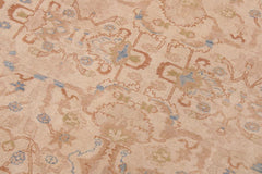 handmade Traditional Lahore Tan Rose Hand Knotted RECTANGLE 100% WOOL area rug 9'X12'