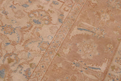 handmade Traditional Lahore Tan Rose Hand Knotted RECTANGLE 100% WOOL area rug 9'X12'