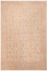 handmade Traditional Lahore Tan Rose Hand Knotted RECTANGLE 100% WOOL area rug 9'X12'