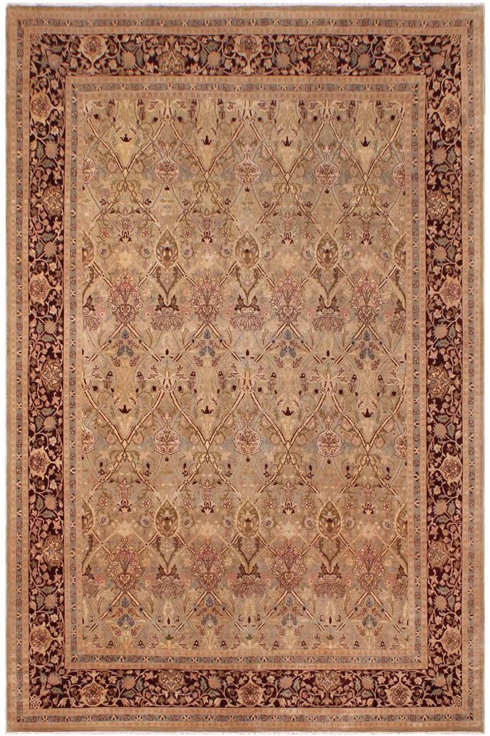 handmade Traditional Mujahid Gold Drk. Red Hand Knotted RECTANGLE 100% WOOL area rug 9'X12'
