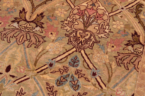 handmade Transitional Mujahid Gold Drk. Red Hand Knotted RECTANGLE 100% WOOL area rug 9x12