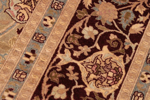 handmade Traditional Mujahid Gold Drk. Red Hand Knotted RECTANGLE 100% WOOL area rug 9'X12'