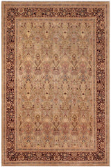 handmade Traditional Mujahid Gold Drk. Red Hand Knotted RECTANGLE 100% WOOL area rug 9'X12'