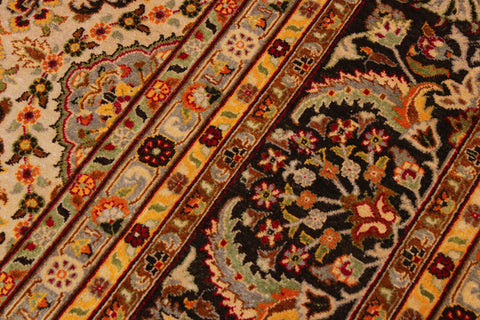 handmade Traditional Design Tan Black Hand Knotted RECTANGLE 100% WOOL area rug 9' x 12'
