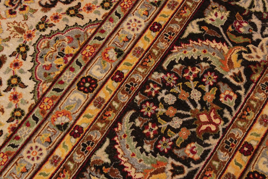 handmade Traditional Design Tan Black Hand Knotted RECTANGLE 100% WOOL area rug 9'X12'