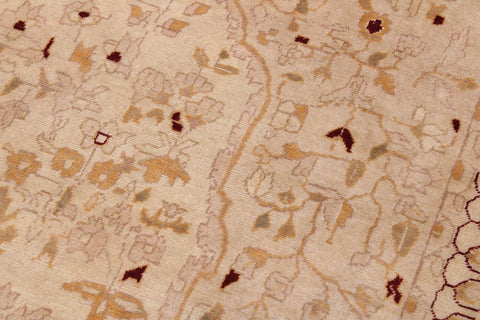 handmade Traditional Design Tan Tan Hand Knotted RECTANGLE 100% WOOL area rug 9'X12'