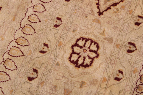 handmade Traditional Design Tan Tan Hand Knotted RECTANGLE 100% WOOL area rug 9'X12'