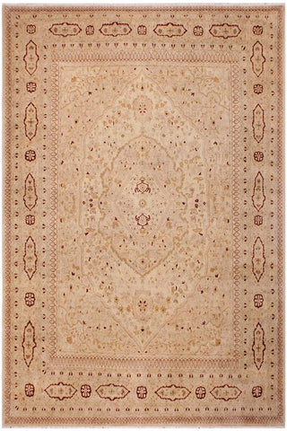 handmade Traditional Design Tan Tan Hand Knotted RECTANGLE 100% WOOL area rug 9'X12'