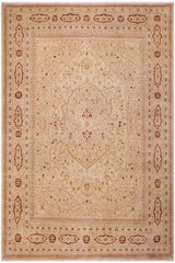 handmade Traditional Design Tan Tan Hand Knotted RECTANGLE 100% WOOL area rug 9'X12'