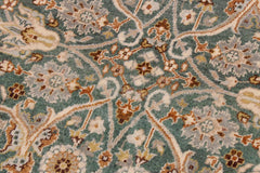 handmade Traditional Design Green Ivory Hand Knotted RECTANGLE 100% WOOL area rug 9'X12'