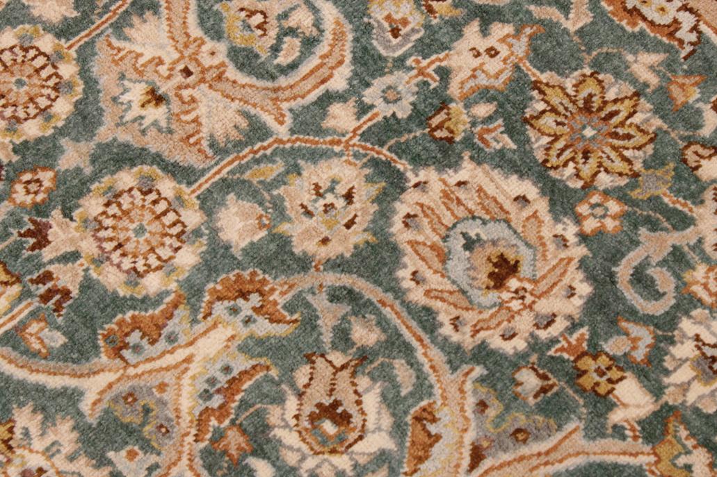 handmade Traditional Design Green Ivory Hand Knotted RECTANGLE 100% WOOL area rug 9'X12'