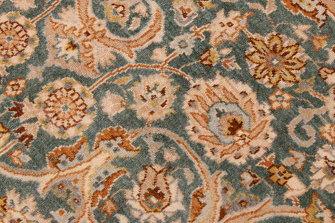 handmade Transitional Design Green Ivory Hand Knotted RECTANGLE 100% WOOL area rug 9' x 12'