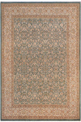 handmade Traditional Design Green Ivory Hand Knotted RECTANGLE 100% WOOL area rug 9'X12'