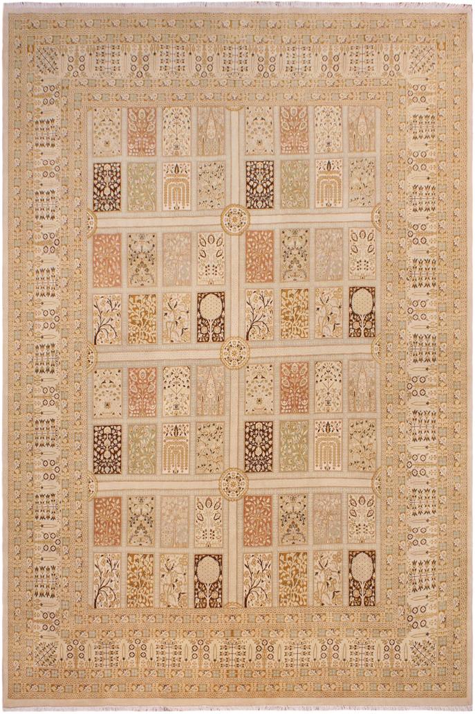 handmade Traditional Design Multi Tan Hand Knotted RECTANGLE 100% WOOL area rug 9'X12'
