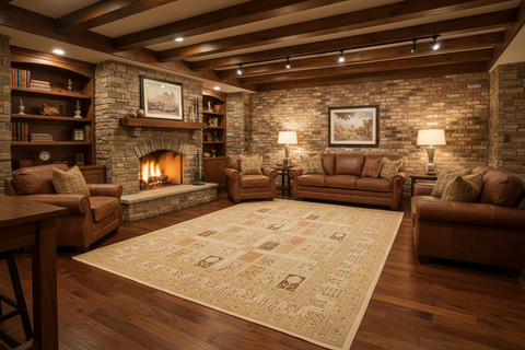 Turkish Knotted Istanbul Senaida Multi/Tan Wool Rug - 8'11''X11'11''