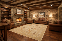 Turkish Knotted Istanbul Senaida Multi/Tan Wool Rug - 8'11''X11'11''