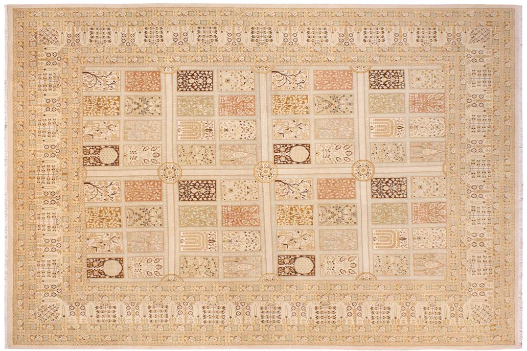 handmade Traditional Design Multi Tan Hand Knotted RECTANGLE 100% WOOL area rug 9'X12'