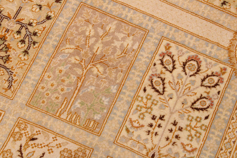 handmade Transitional Design Multi Tan Hand Knotted RECTANGLE 100% WOOL area rug 9' x 12'