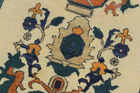 handmade Transitional Veg Dye Ivory Rust Hand Knotted RUNNER 100% WOOL area rug 3' x 10'