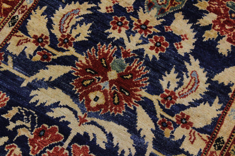 handmade Transitional Kafkaz Blue Rust Hand Knotted RUNNER 100% WOOL area rug 3' x 13'