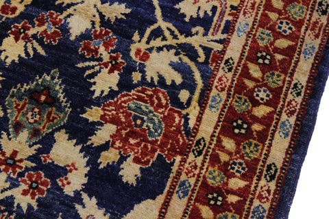 handmade Transitional Kafkaz Blue Rust Hand Knotted RUNNER 100% WOOL area rug 3' x 13'