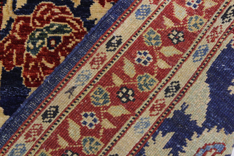 handmade Transitional Kafkaz Blue Rust Hand Knotted RUNNER 100% WOOL area rug 3' x 13'