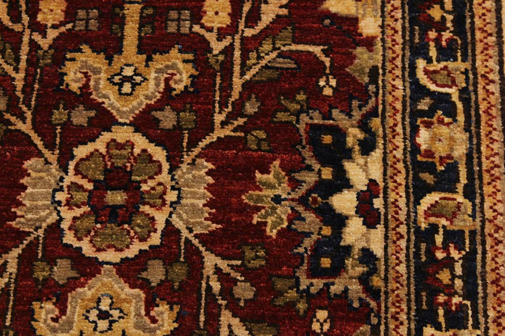 handmade Transitional Kafkaz Red Blue Hand Knotted RUNNER 100% WOOL area rug 3X13