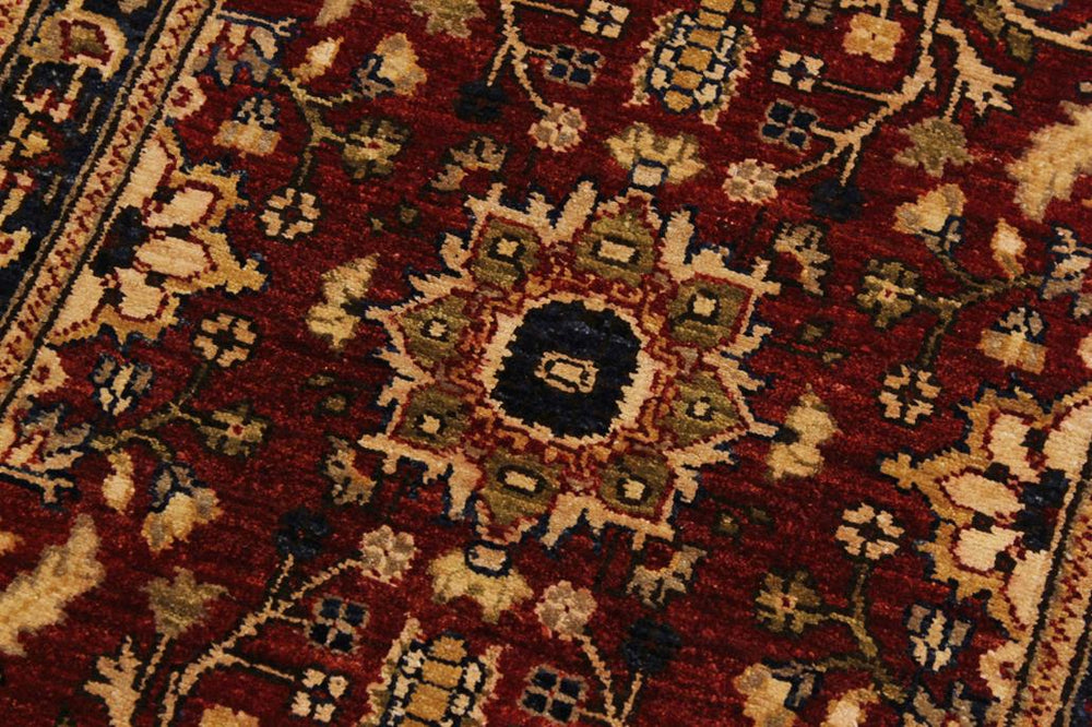 handmade Transitional Kafkaz Red Blue Hand Knotted RUNNER 100% WOOL area rug 3X13