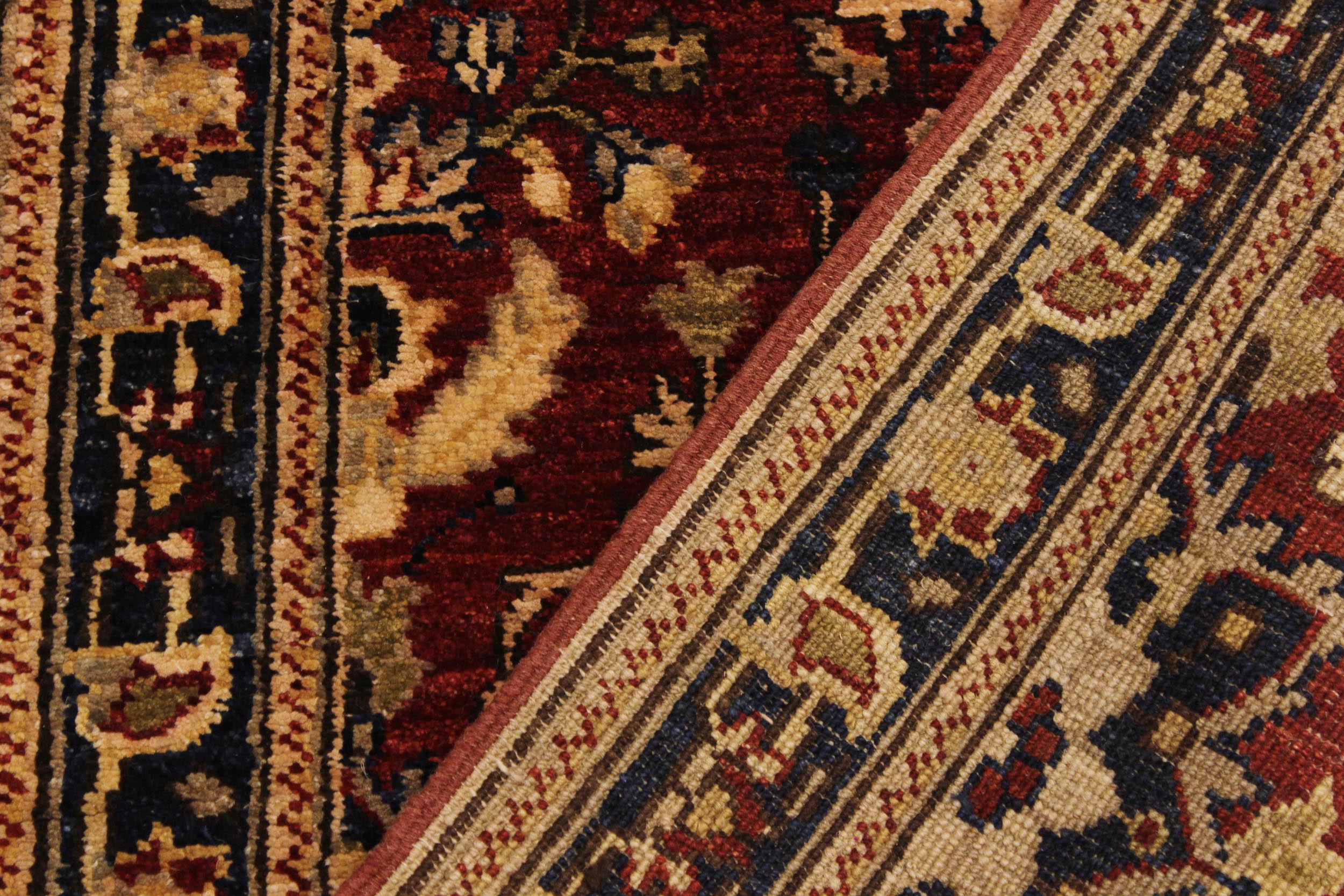 handmade Transitional Kafkaz Red Blue Hand Knotted RUNNER 100% WOOL area rug 3' x 13'
