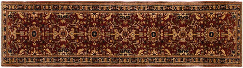handmade Transitional Kafkaz Red Blue Hand Knotted RUNNER 100% WOOL area rug 3X13