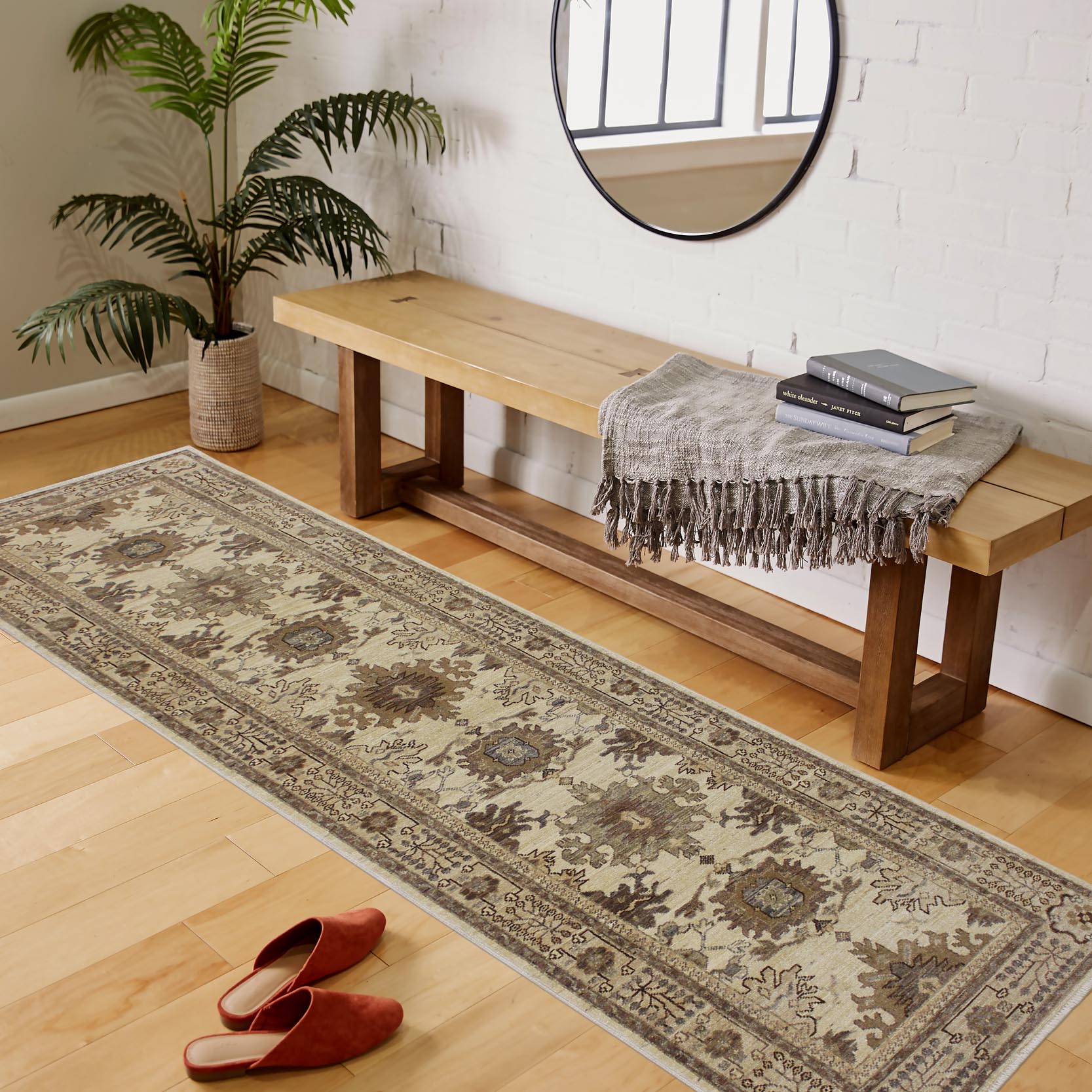 handmade Geometric Kafkaz Beige Lt. Brown Hand Knotted RUNNER 100% WOOL area rug 3' x 10'