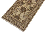 handmade Traditional Kafkaz Beige Brown Hand Knotted RUNNER 100% WOOL area rug 3 x 10