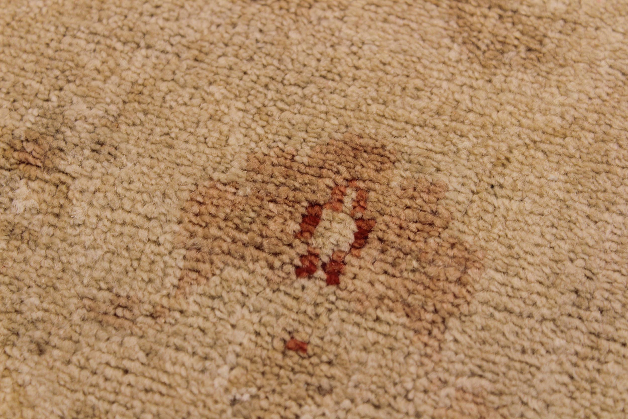handmade Modern Kafkaz Lt. Tan Lt. Brown Hand Knotted RUNNER 100% WOOL area rug 3' x 15'