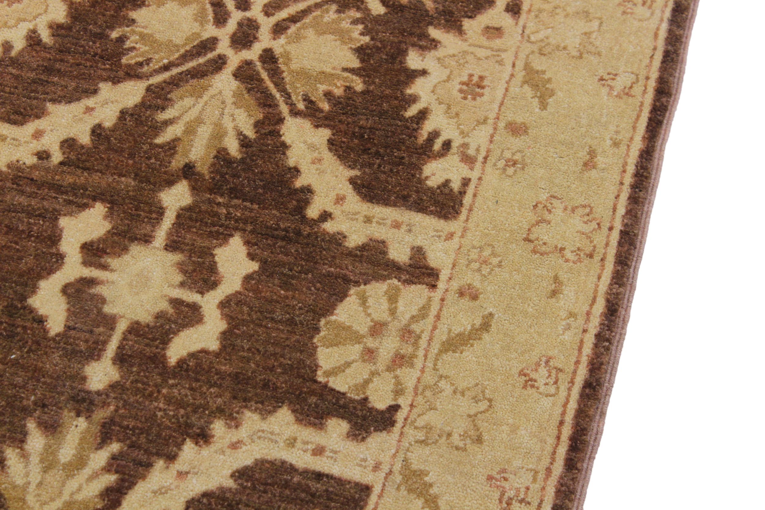 handmade Traditional Kafkaz Brown Tan Hand Knotted RUNNER 100% WOOL area rug 3' x 10'