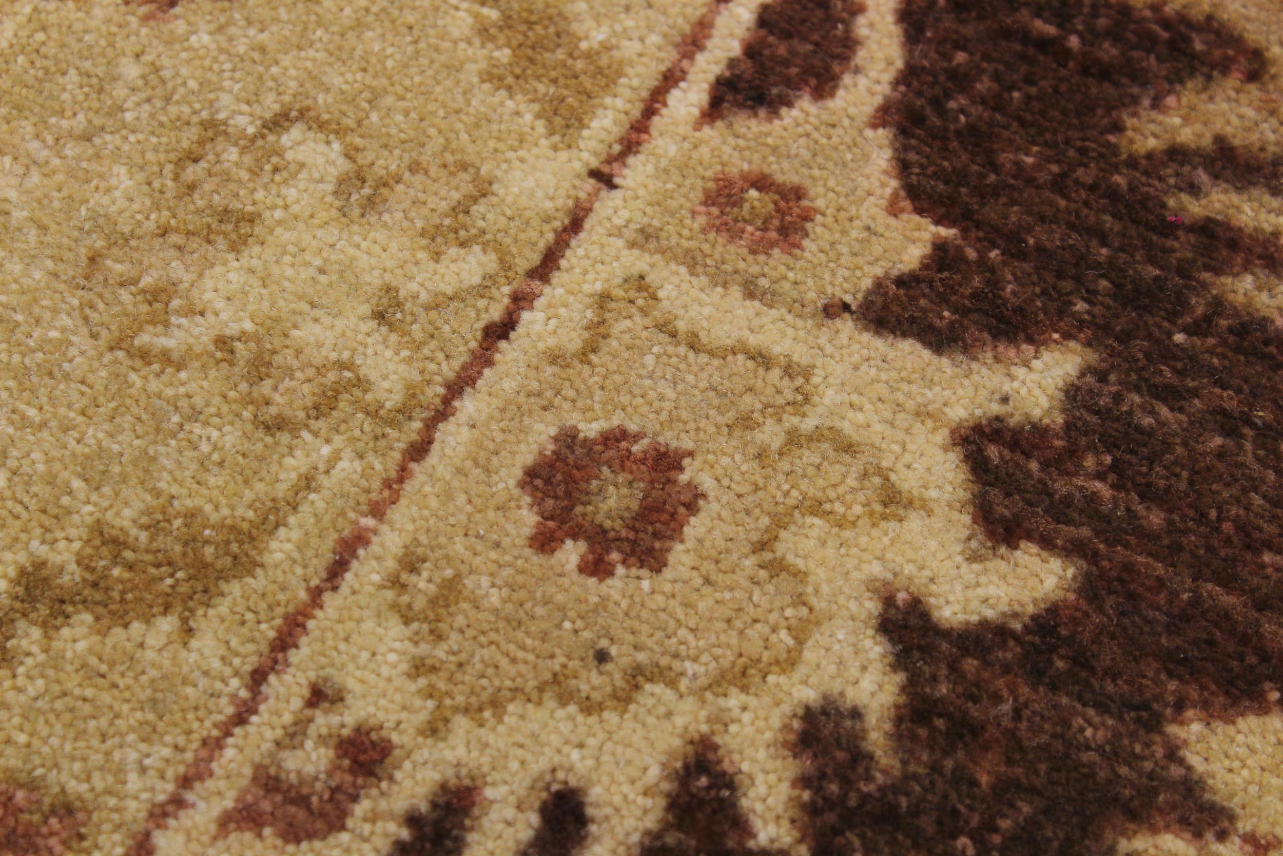 handmade Traditional Kafkaz Brown Tan Hand Knotted RUNNER 100% WOOL area rug 3' x 10'