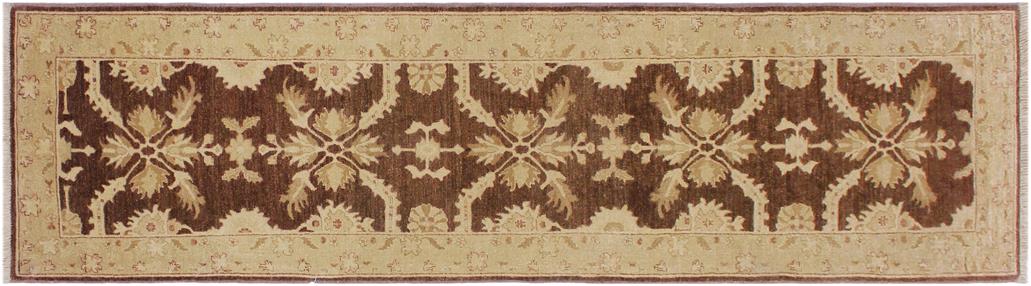 handmade Traditional Kafkaz Brown Tan Hand Knotted RUNNER 100% WOOL area rug 3X10