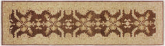 handmade Traditional Kafkaz Brown Tan Hand Knotted RUNNER 100% WOOL area rug 3X10