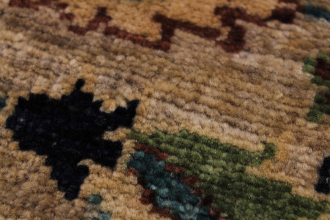 handmade Transitional Kafkaz Lt. Gray Green Hand Knotted RUNNER 100% WOOL area rug 3' x 15'
