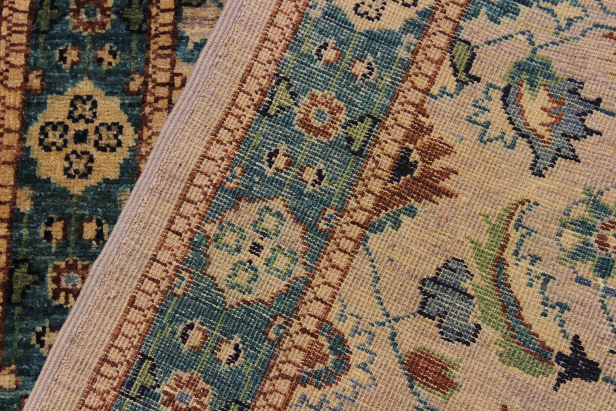 handmade Transitional Kafkaz Lt. Gray Green Hand Knotted RUNNER 100% WOOL area rug 3' x 15'