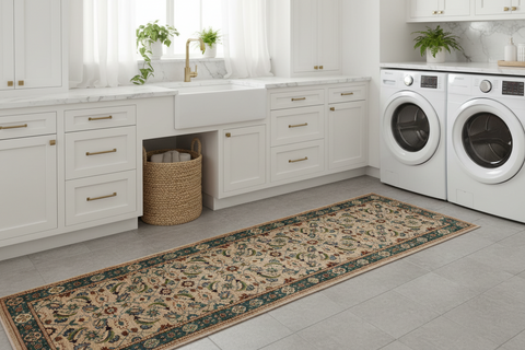 handmade Transitional Kafkaz Lt. Gray Green Hand Knotted RUNNER 100% WOOL area rug 3' x 15'