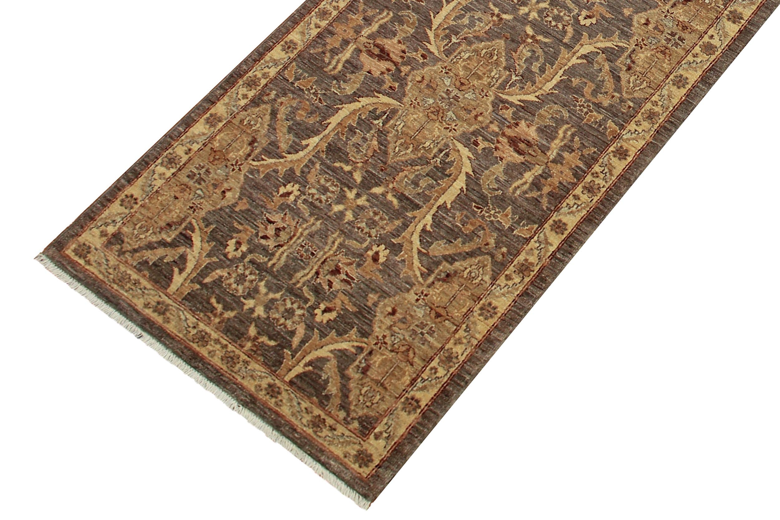 handmade Transitional Kafkaz Gray Ivory Hand Knotted RUNNER 100% WOOL area rug 3' x 11'