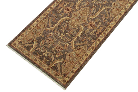 handmade Transitional Kafkaz Gray Ivory Hand Knotted RUNNER 100% WOOL area rug 3' x 11'