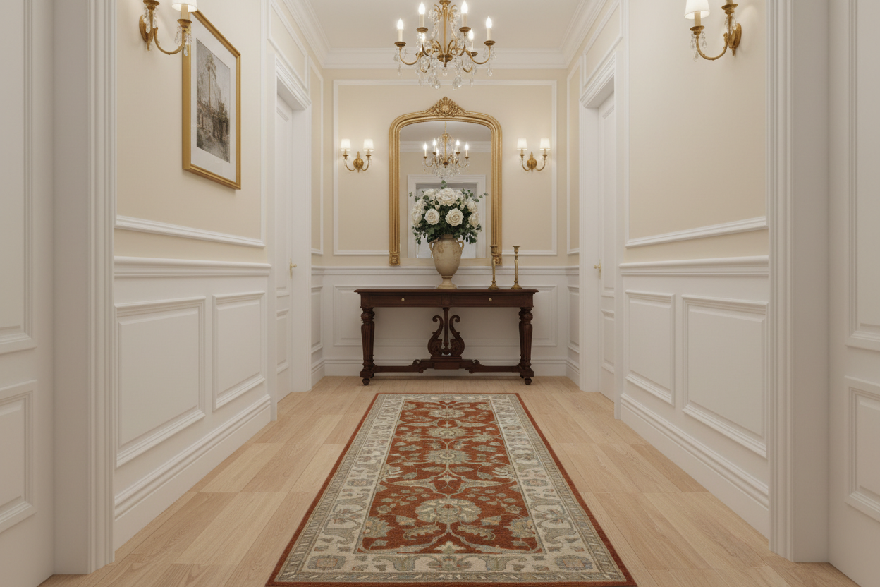 handmade Traditional Kafkaz Rust Ivory Hand Knotted RUNNER 100% WOOL area rug 3' x 9'