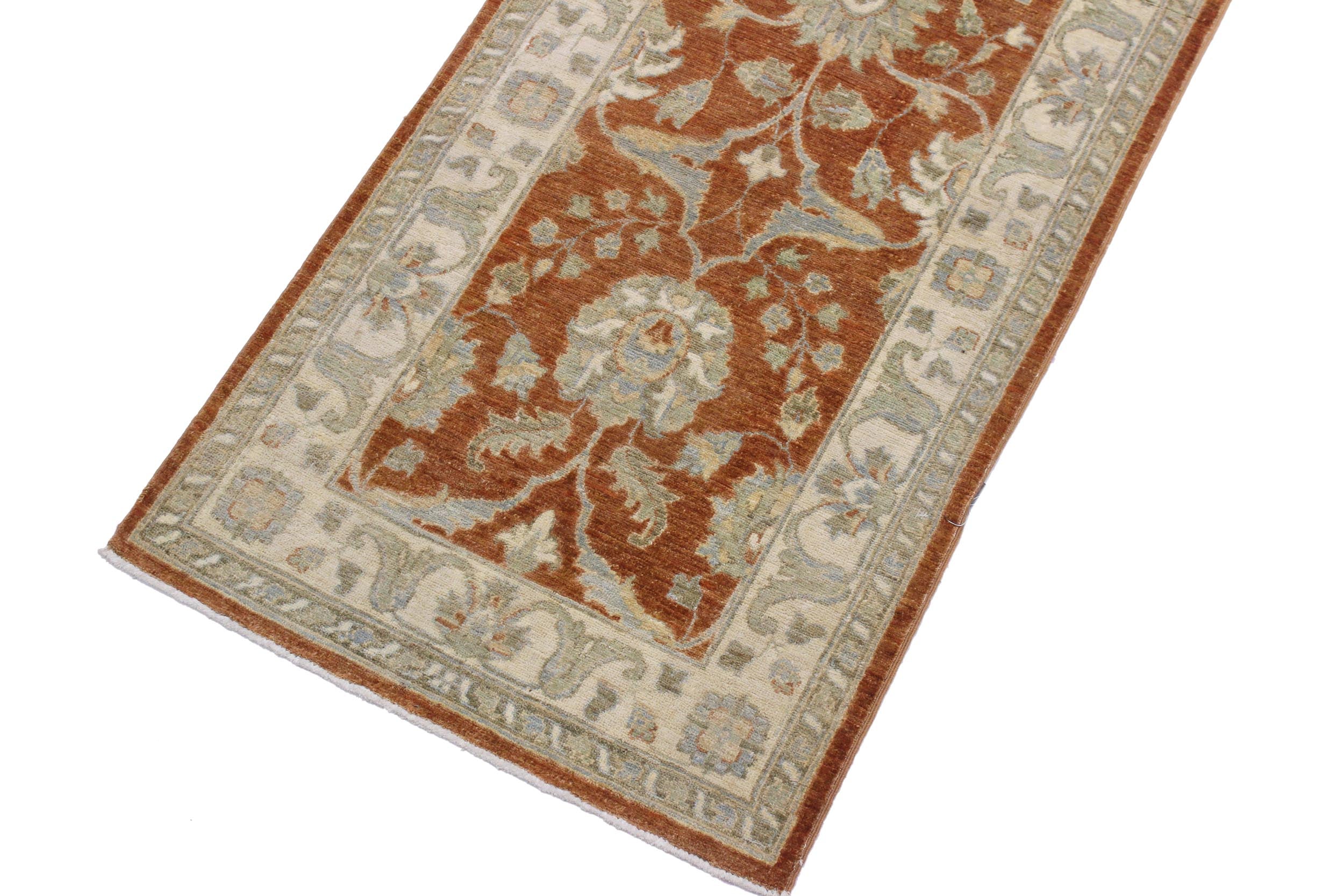 handmade Traditional Kafkaz Rust Ivory Hand Knotted RUNNER 100% WOOL area rug 3' x 9'